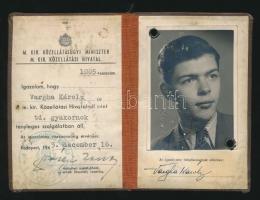 1943 Közellátási Hivatal fényképes igazolvány