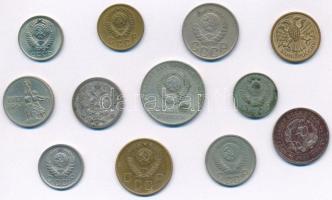 Orosz Birodalom / Szovjetunió ~1900-1982. 3k-1R 12db-os vegyes fémpénz tétel, közte Szovjetunió 1967...