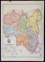 1941 Tolna vármegye térképe, 1:335000, Kókai Lajos, 31×23 cm