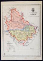 1941 Esztergom vármegye térképe, 1:250000, Kókai Lajos, 31×23 cm