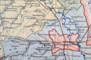 1941 Borsod vármegye térképe, 1:290000, Kókai Lajos, 46×31 cm