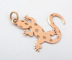 Aranyozott ezüst(Ag) szalamandra függő, jelzett, 2,6x0,9 cm, nettó: 2,5 g