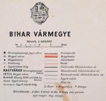1941 Bihar vármegye térképe, 1:460000, Kókai Lajos, 46×31 cm