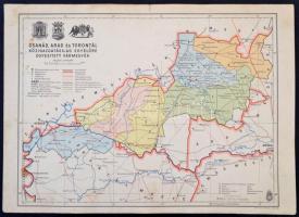 1941 Csanád, Arad és Torontál k. e. e. vármegyék térképe, 1:335000, Kókai Lajos, 23×31 cm