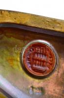 Zsolnay eozin mázas jegesmedve pár, jelzett (körpecsét), restaurált, formaszám: 8405, m:10 cm, h:18 ...