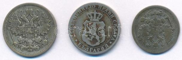 Orosz Birodalom 1902. 10k Ag + 1906. 15k Ag + Bulgária 1888. 10s Cu-Ni T:2-,3
Russian Empire 1902. ...