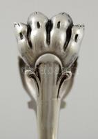 Ezüstözött alpakka cukorfogó, jelzett, h:15 cm