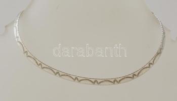 Ezüst(Ag) mintás vékony lapos kígyó karkötő, jelzett, h: 18,5 cm, nettó: 5,9 g