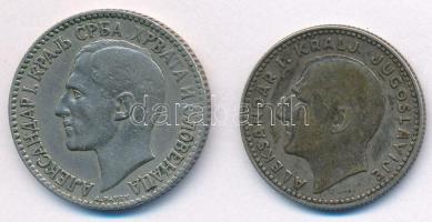 Szerb-Horvát-Szlovén Királyság 1925. 2D Ni-Br "I. Sándor" + Jugoszlávia 1931. 10D Ag "...
