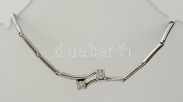 Ezüst(Ag) kétköves állítható hosszúságú karkötő, jelzett, h: max. 22 cm, bruttó: 5,3 g