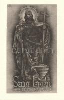 4 db RÉGI motívumos képeslap, Légrády Sándor 'Árpádház szentjei sorozat' - Szent Imre herc...