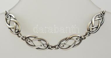 Ezüst(Ag) meanderszemes karkötő, jelzett, h: 20 cm, nettó: 11,9 g