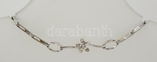 Ezüst(Ag) virágmintás, állítható hosszúságú karkötő, jelzett, h: max. 19 cm, bruttó: 4,9 g