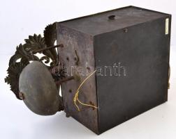 cca 1800 Régi francia ingás falióra, zománc számlappal, Laurance a Aix-en-othe jelzéssel, inga és sú...