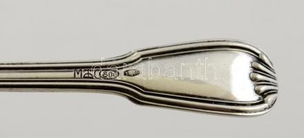 Három pár ezüst (Ag.) fűszeres kis kanál, jelzett, együtt nettó:42 g