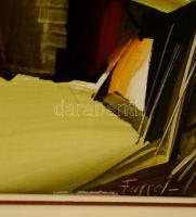 Fassel L'ousa Ferenc (1915-2009): Mediterrán város részlet. Olaj, farost jelzett, keretben, 50×...