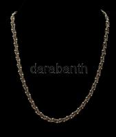 Ezüst(Ag) gyöngymintás fonott nyaklánc, jelzett, h: 45 cm, nettó: 15,8 g