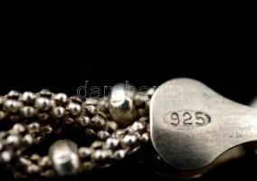 Ezüst(Ag) gyöngymintás fonott nyaklánc, jelzett, h: 45 cm, nettó: 15,8 g