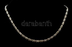 Ezüst(Ag) hullámmintás nyaklánc, jelzett, h: 42,5 cm, nettó: 12,6 g