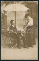 1914 Képeslap, melyet Garbay Sándor, a későbbi Tanácsköztársaság államfője küldött feleségének