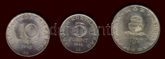 1948. 5Ft Ag + 10Ft Ag + 20Ft Ag "Szabadságharc" sor T:1/2