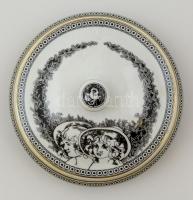 Hollóházi Jurcsák László által tervezett porcelán bonbonier, matricás, apró kopásnyommal, jelzett, d...