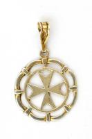 Aranyozott ezüst(Ag) máltai kereszt függő, jelzett, 2,8x1,8 cm, nettó: 0,7 g