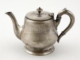 J.L.Hermann ezüstözött alpakka kis kávés kiöntő, " Otthon kávéház" felirattal az alján, apró horpadással,  jelzett, m:9 cm