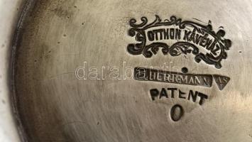 J.L.Hermann ezüstözött alpakka kis kávés kiöntő, " Otthon kávéház" felirattal az alján, ap...