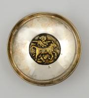 Postes helleniques emlék tálka, ezüst (Ag.) és réz közép résszel, jelzett, ereded:7,5 cm bruttó: 44 g