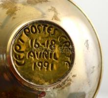 Postes helleniques emlék tálka, ezüst (Ag.) és réz közép résszel, jelzett, ereded:7,5 cm bruttó: 44 ...