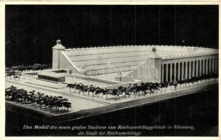 Nürnberg, Reichsparteitagsgelände, Das Model des neuen großen Stadions / Nazi party rally grounds, plan of the new stadion, NS propaganda, Verlag H. Hunsinger