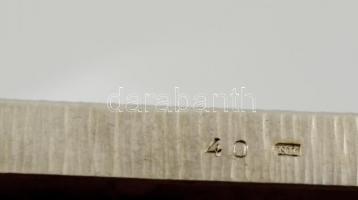 Ezüst (Ag.) art deco kártyadoboz, jelzett, mesterjeggyel, fa betéttel, 19×12 cm, nettó: 429 g