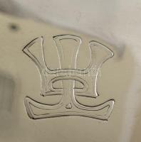 Ezüst (Ag.) monogramos cigarettatárca, hiányzó kövekkel, jelzett, 8×7 cm, nettó:76 g