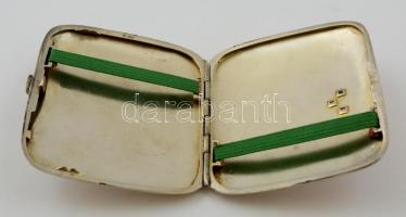Ezüst (Ag.) monogramos cigarettatárca, hiányzó kövekkel, jelzett, 8×7 cm, nettó:76 g