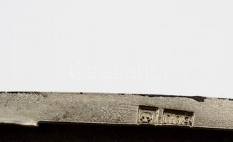 Ezüst (Ag.) monogramos cigarettatárca, hiányzó kövekkel, jelzett, 8×7 cm, nettó:76 g