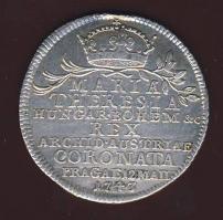 Ausztria/Csehország 1743. "M.Theresia" koronázási zseton Ag T:3+ fny