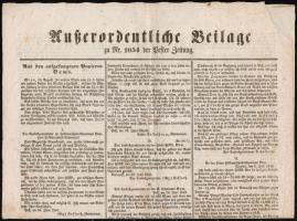 1849 Rendkívüli melléklet a Pester Zeitunghoz a világosi fegyverletétel utáni napokból, benne Kossuth és Bem leveleivel 2p.