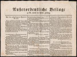 1849 Rendkívüli melléklet a Pester Zeitunghoz  a világosi fegyverletétel utáni napokból, benne Kossuth és Bem leveleivel 2p.