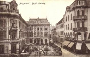 Nagyvárad, Oradea; Royal kávéház, Koch üzlete, Duna Biztosító Társaság, fogorvos / café, shops, insurance company, dentist (EK)