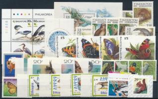 1991-1995 Animals 32 stamps 1991-1995 Állat motívum 32 db klf bélyeg, közte teljes sorok, ívszéli ér...