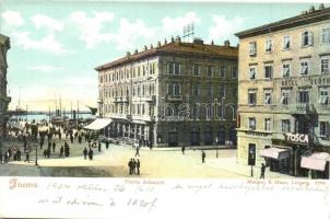 Fiume, Piazza Adamich / square, Hotel Lloyd, Tosca, restaurant, shops