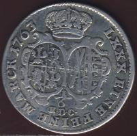 Német Államok/Szászország 1763DC 1/6Thaler Ag T:3/4+