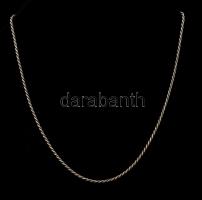 Ezüst(Ag) csavart nyaklánc, jelzett, h: 50 cm, nettó: 6,2 g