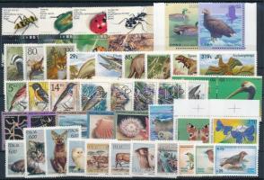 1990-1994 Animals 44 stamps, 1990-1994 Állat motívum 44 db klf bélyeg, közte teljes sorok, ívszéli értékek ás tabos értékek stecklapon