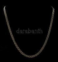 Ezüst(Ag) dupla szemű pancer nyaklánc, jelzett, h: 47 cm, nettó: 12,1 g