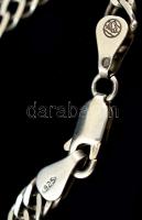Ezüst(Ag) dupla szemű pancer nyaklánc, jelzett, h: 47 cm, nettó: 12,1 g
