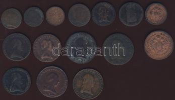 Ausztria/magyar verdejel kis tétel 1781-1851. 1/2Kr 3klf típusban + 1Kr 4klf típusban + 3Kr 4klf típ...