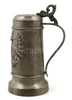 Rein Zinn címeres ón korsó, jelzett, m:21 cm