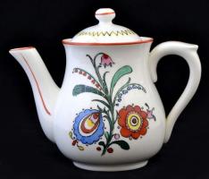 Zsolnay hiányos teás készlet, kézzel festett, jelzett, kopott